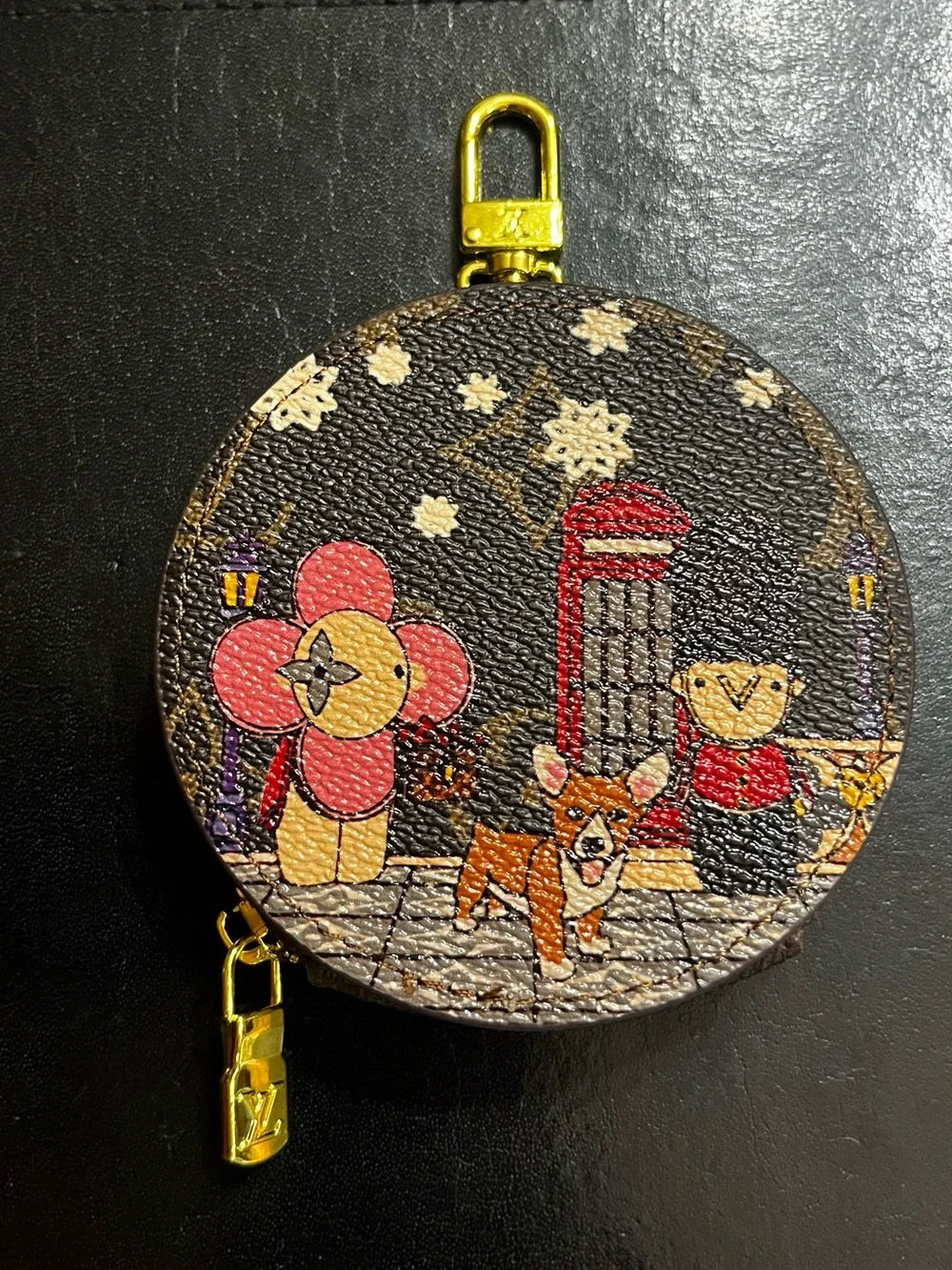 Louis. Vuitton. Limited Edition London Corgi Round Zipper Pouch Charm